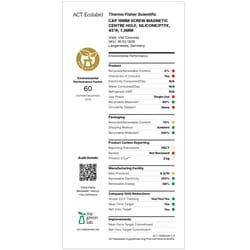 Fisherbrand 18 mm magnetisk universal skruetætning, s lv, centerhul, præcisionsgevind, samlet septum Bl&aring; gennemsigtig, Hvid, S&oslash;lv | Buy Online | Fisher Scientific